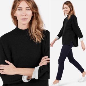 Everlane Wool Luxe Double Knit Wool Mock Neck Pullover Sweater Womens Size L